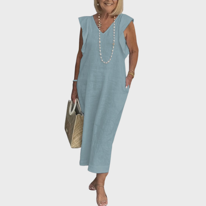 Rosalinda Tijdloze Maxi Jurk met V-hals