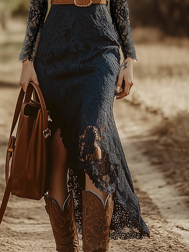 Rosemary Getailleerde Midi Jurk met V-hals
