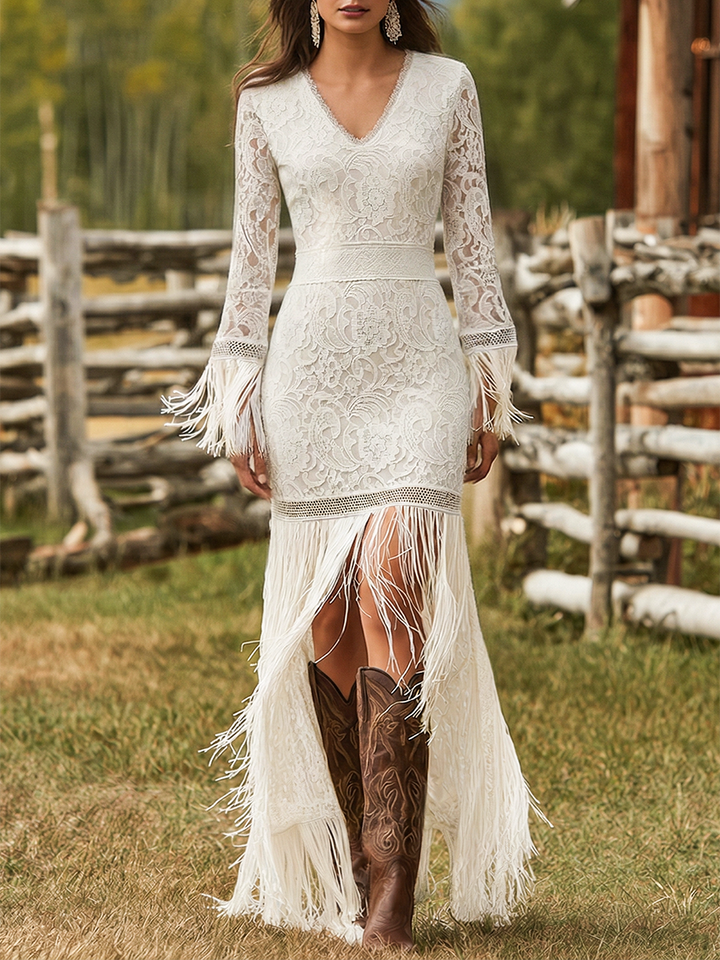 Serenity Elegante Maxi Jurk met V-hals