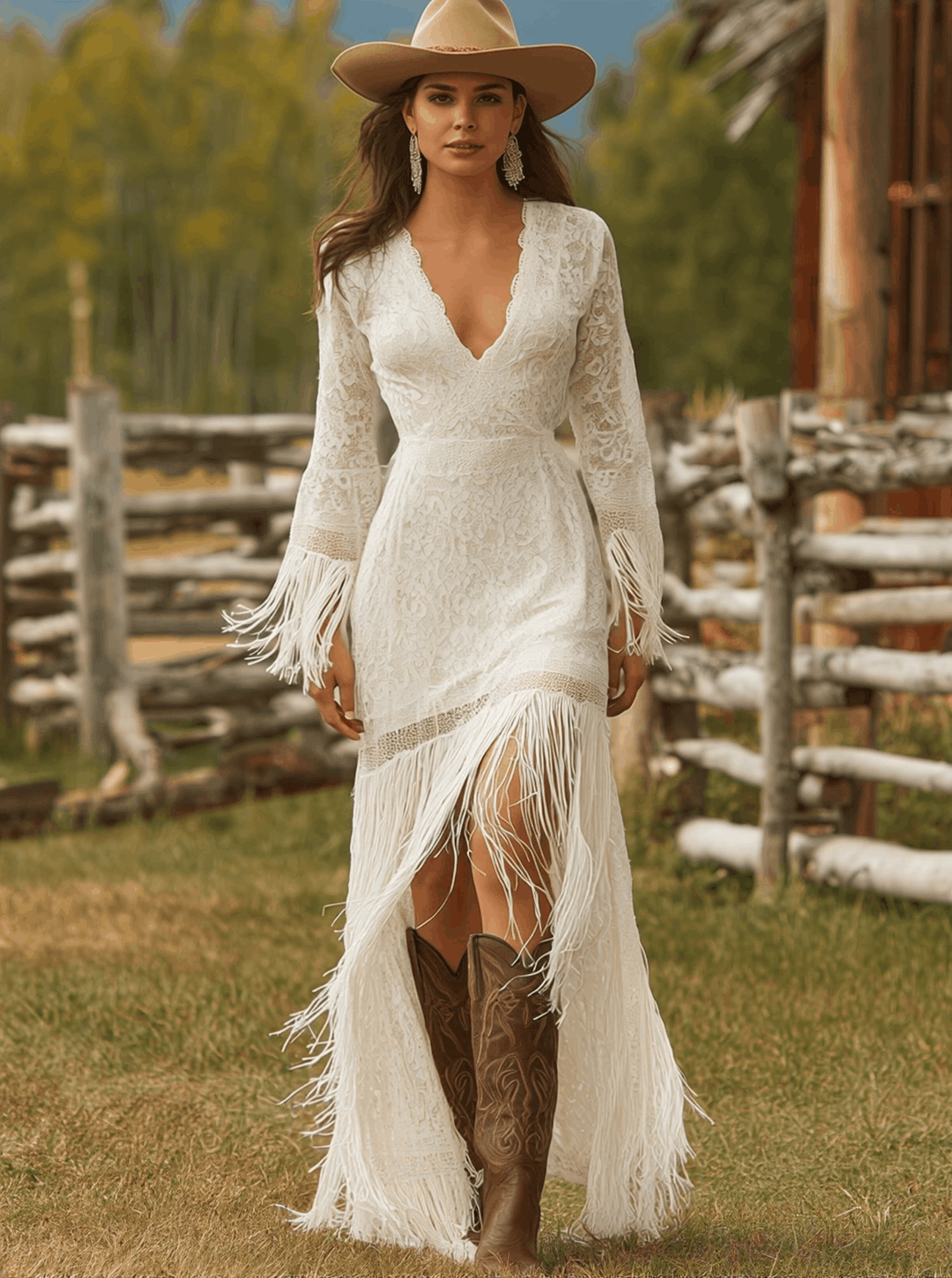 Serenity Elegante Maxi Jurk met V-hals