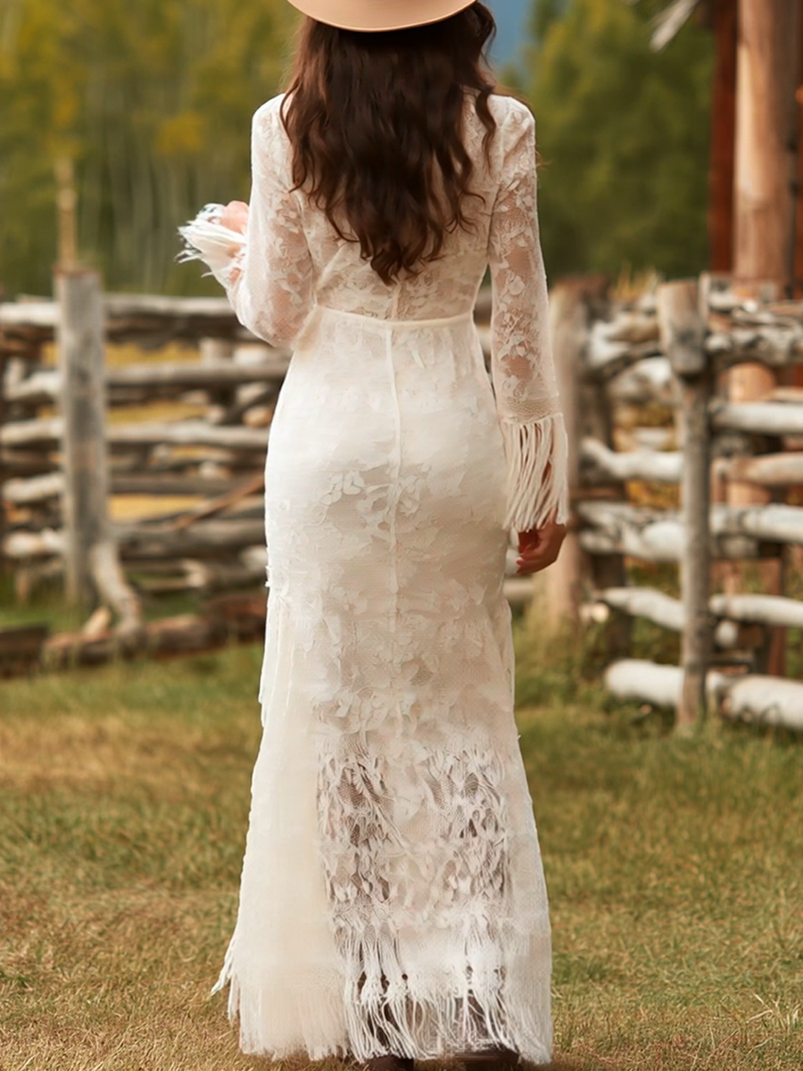 Serenity Elegante Maxi Jurk met V-hals