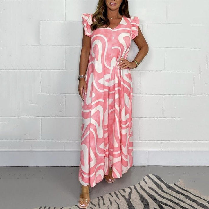 Nova Getailleerde Jumpsuit met V-hals
