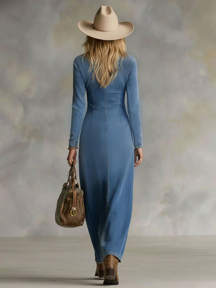 Talia Tijdloze Maxi Jurk met V-hals
