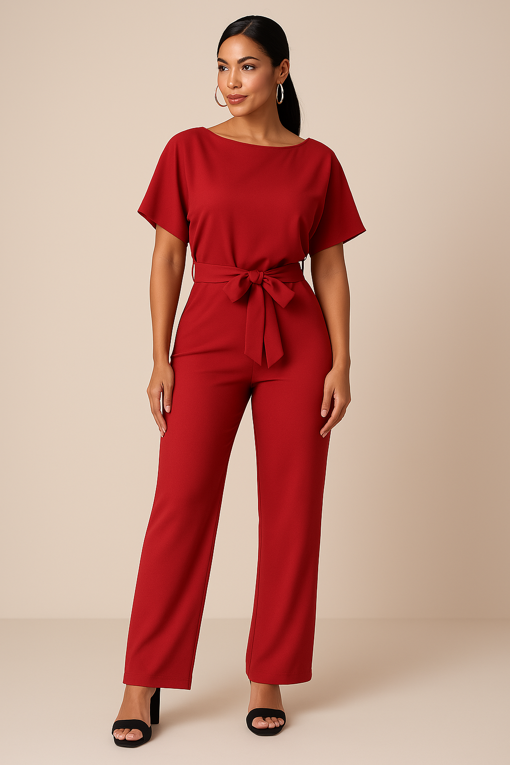 Thea Stijlvolle Jumpsuit met Ronde hals