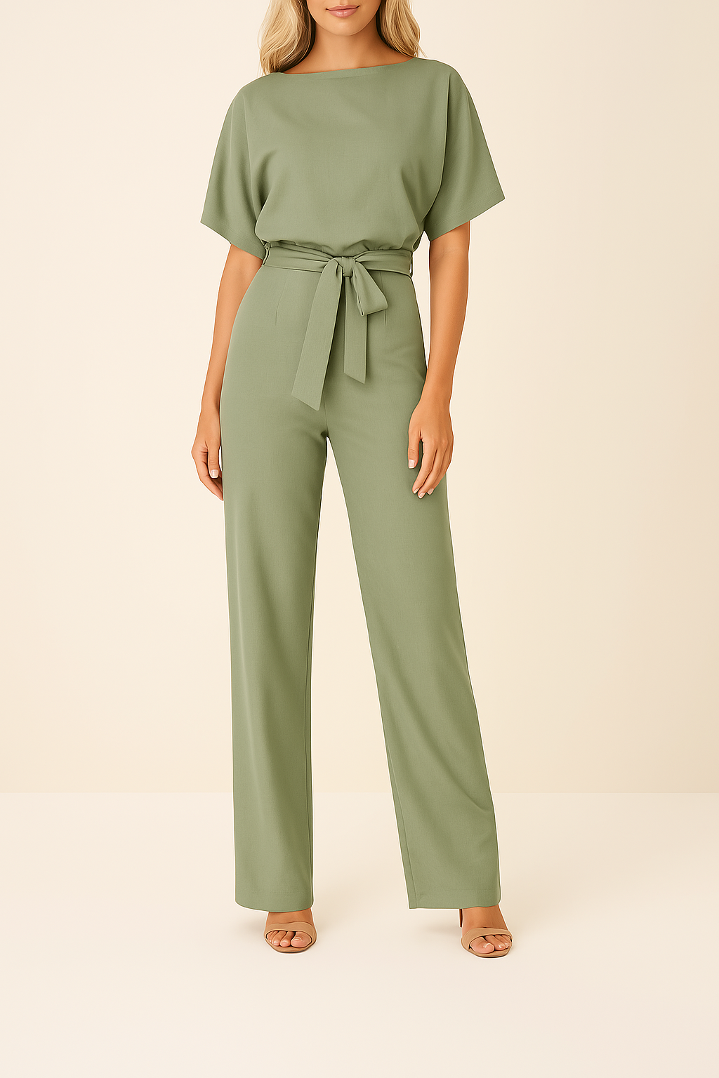 Thea Stijlvolle Jumpsuit met Ronde hals