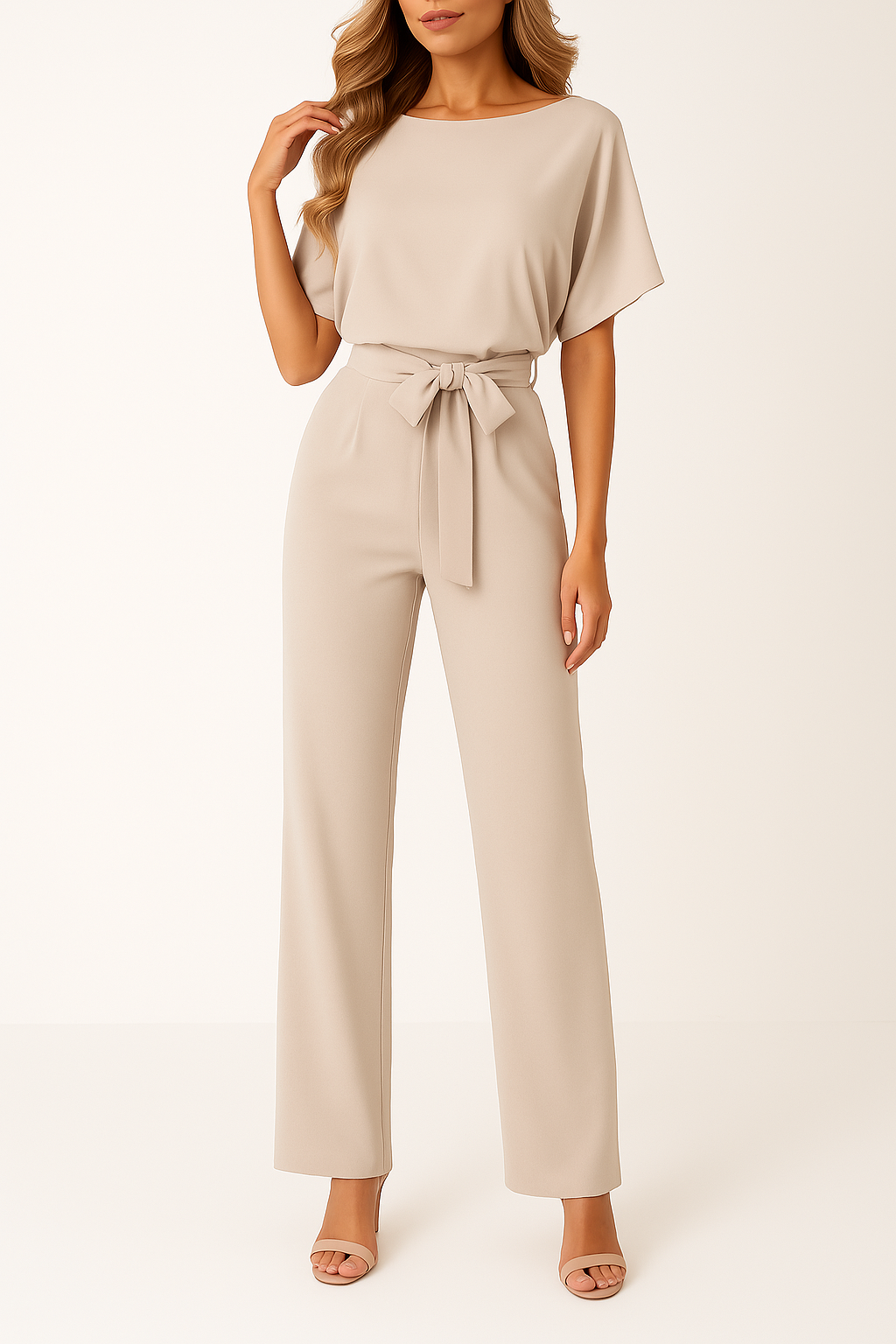 Thea Stijlvolle Jumpsuit met Ronde hals