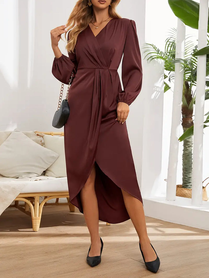 Theodora Tijdloze Midi Jurk met V-hals