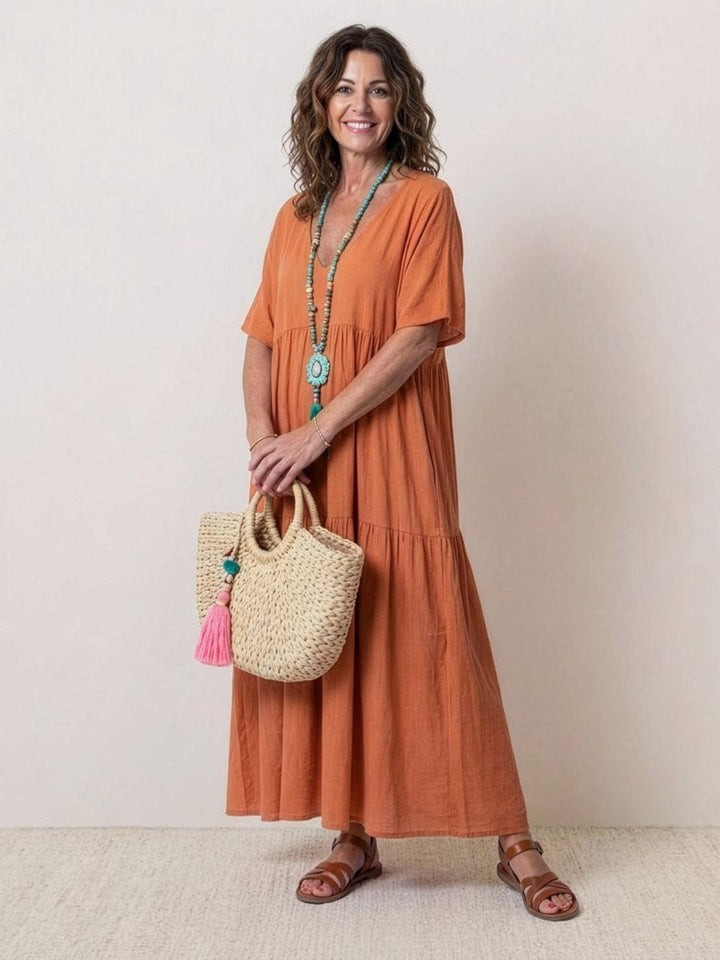 Sienna Stijlvolle Maxi Jurk met V-hals