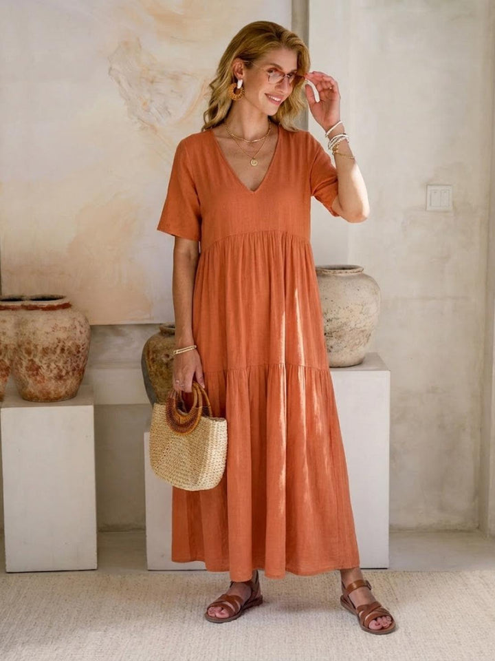 Sienna Stijlvolle Maxi Jurk met V-hals