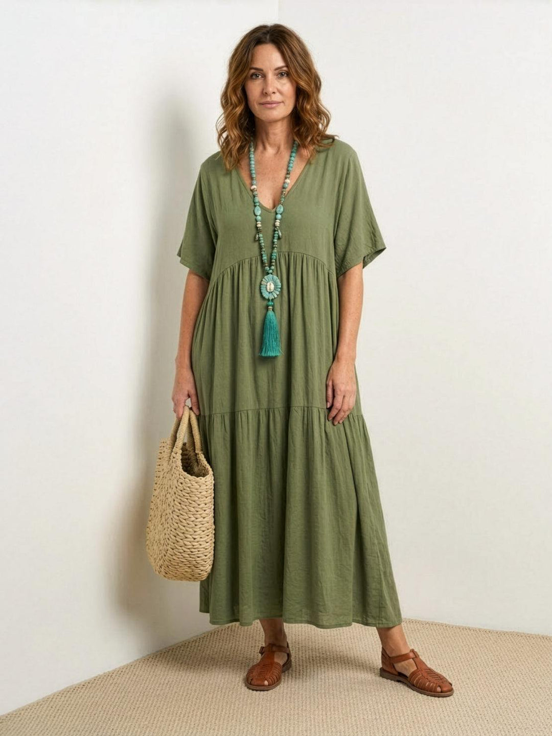 Sienna Stijlvolle Maxi Jurk met V-hals