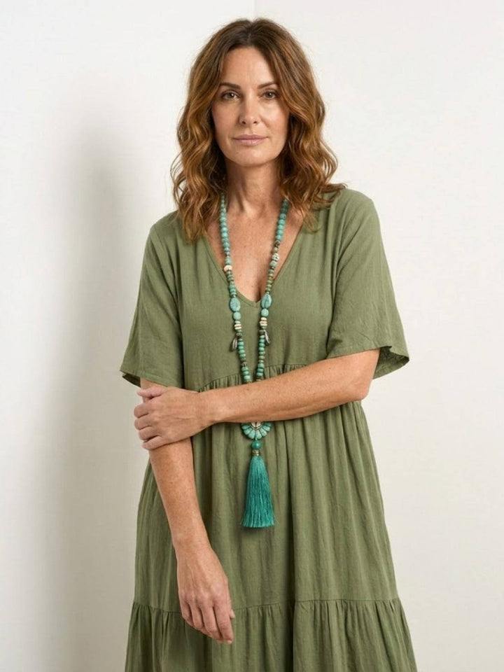 Sienna Stijlvolle Maxi Jurk met V-hals
