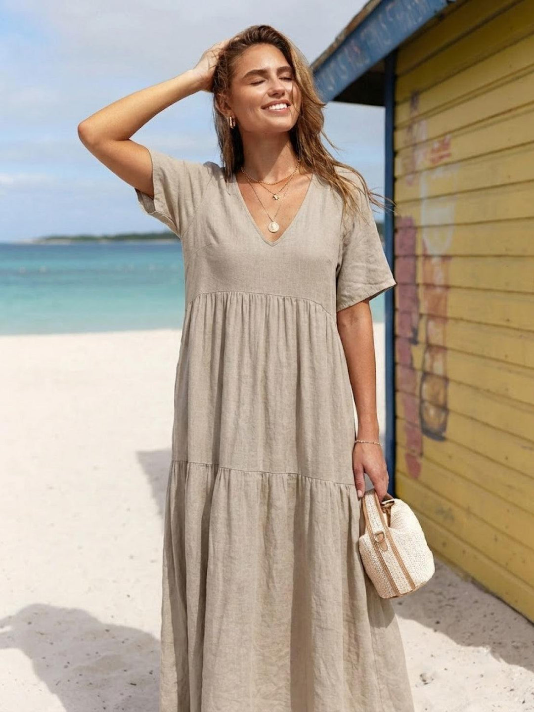 Sienna Stijlvolle Maxi Jurk met V-hals
