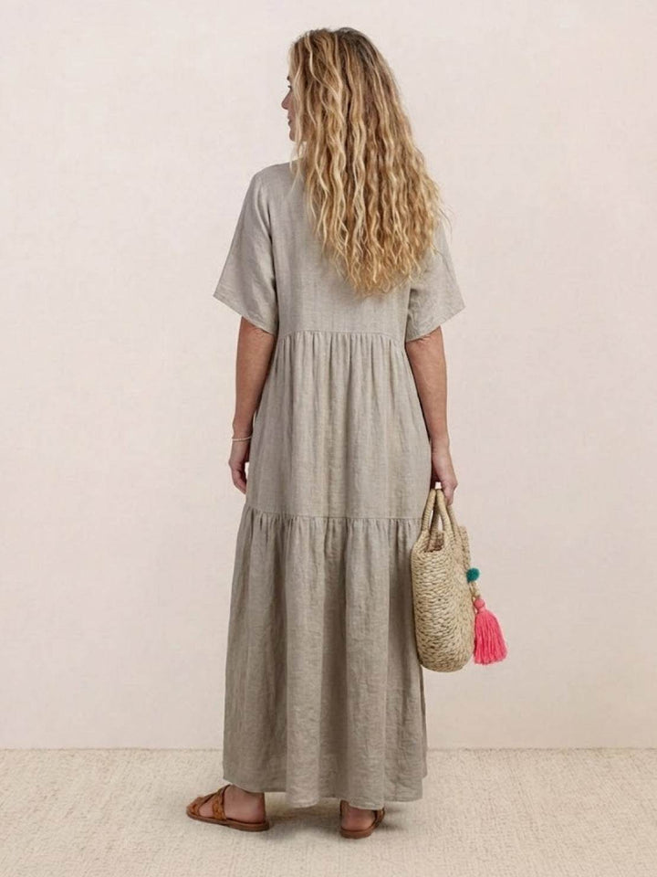 Sienna Stijlvolle Maxi Jurk met V-hals