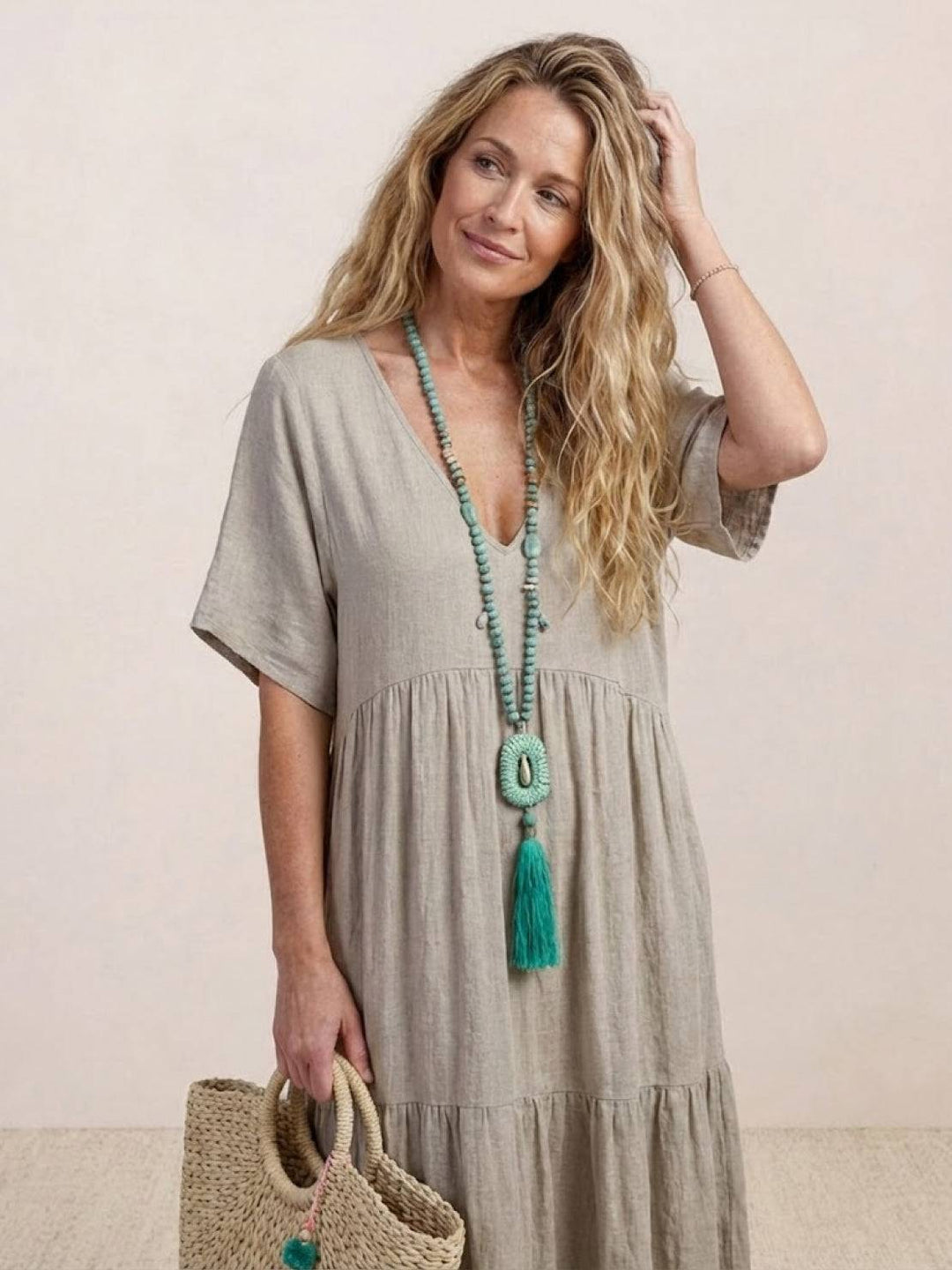 Sienna Stijlvolle Maxi Jurk met V-hals