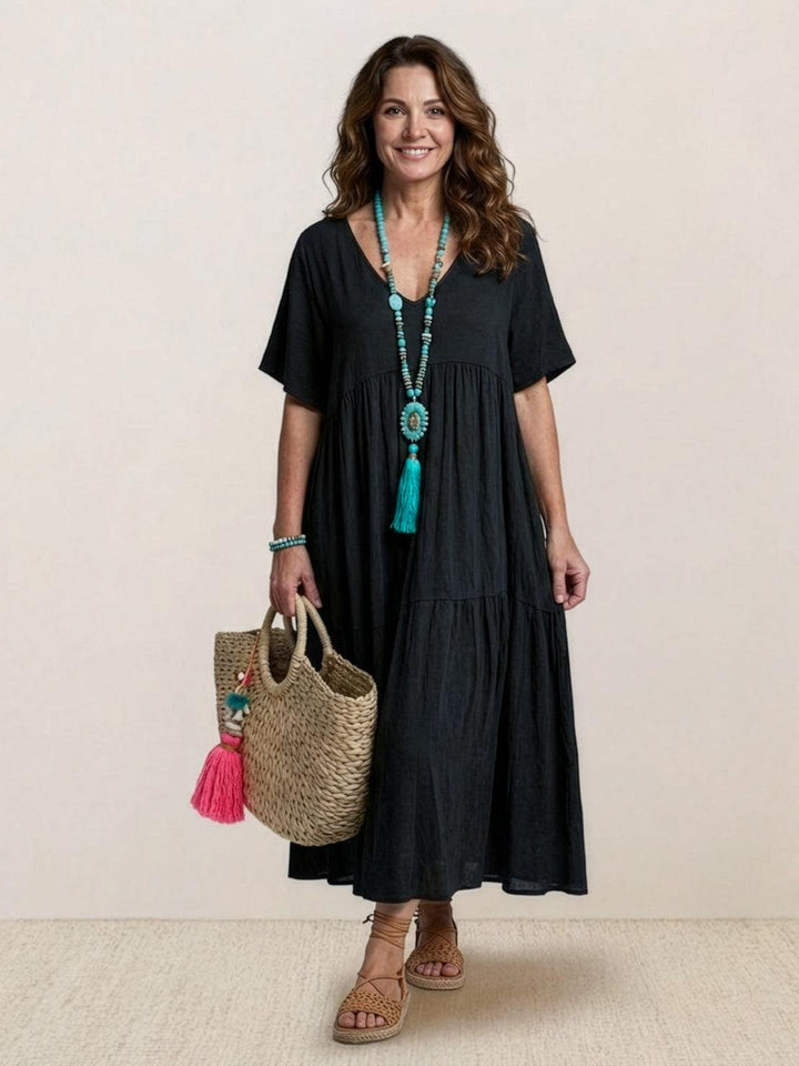 Sienna Stijlvolle Maxi Jurk met V-hals