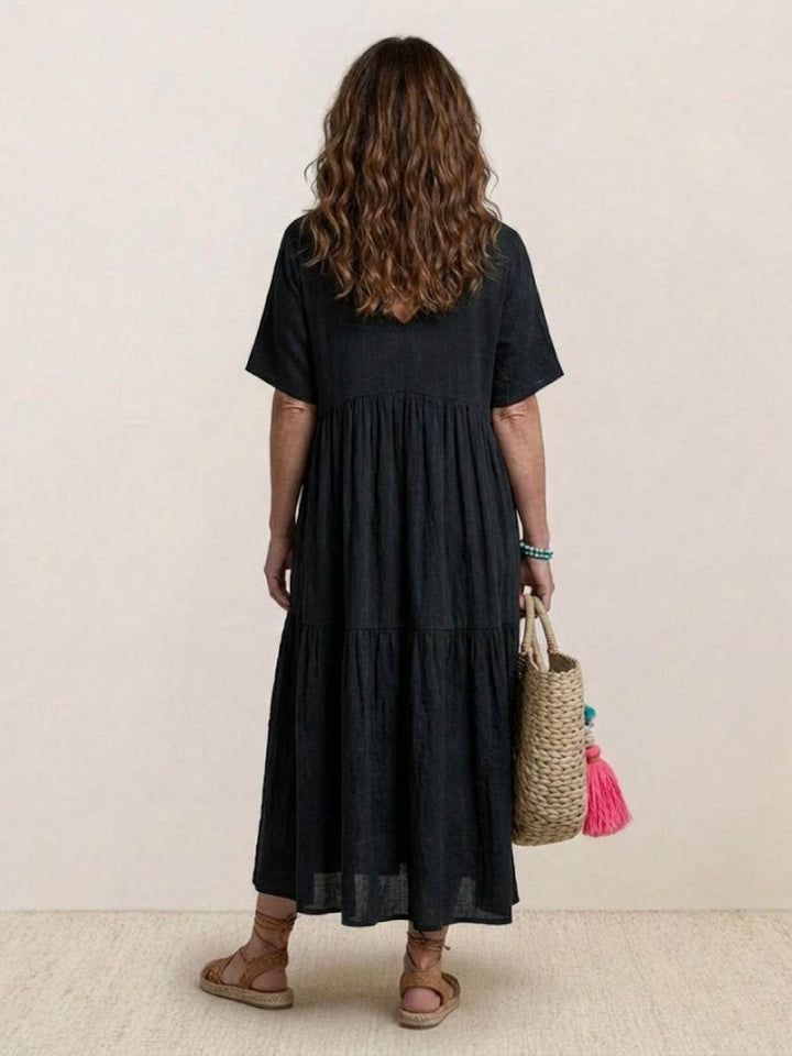 Sienna Stijlvolle Maxi Jurk met V-hals