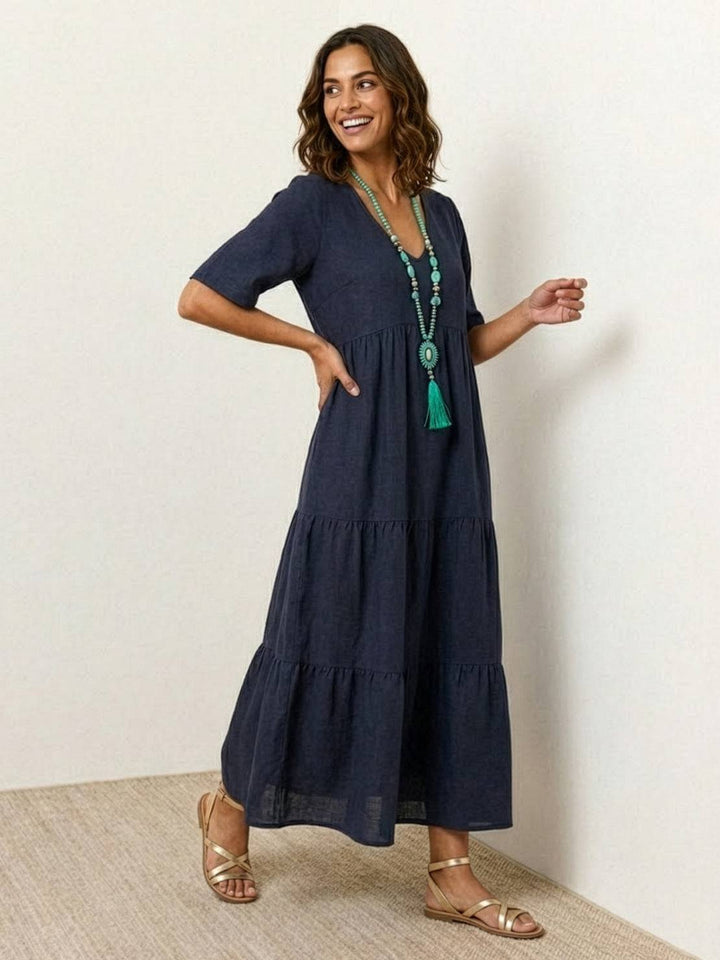 Sienna Stijlvolle Maxi Jurk met V-hals