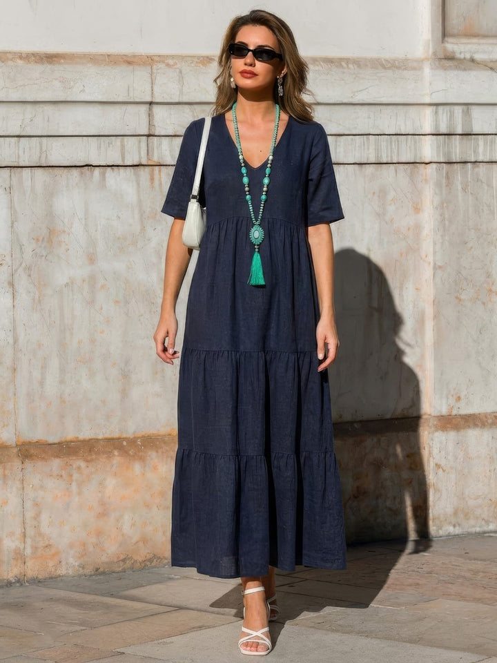 Sienna Stijlvolle Maxi Jurk met V-hals