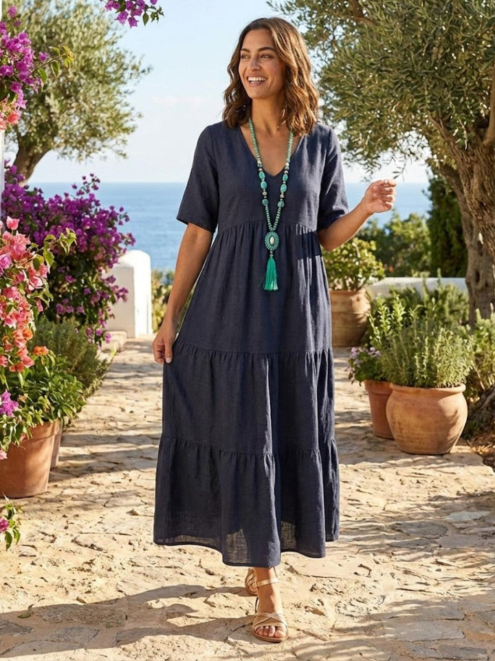 Sienna Stijlvolle Maxi Jurk met V-hals