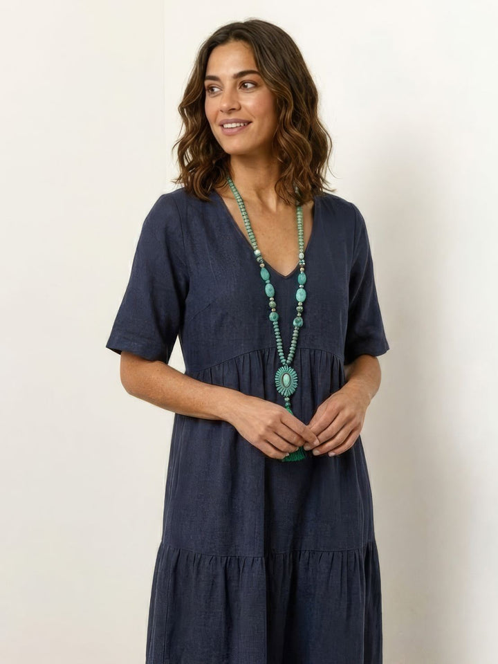 Sienna Stijlvolle Maxi Jurk met V-hals