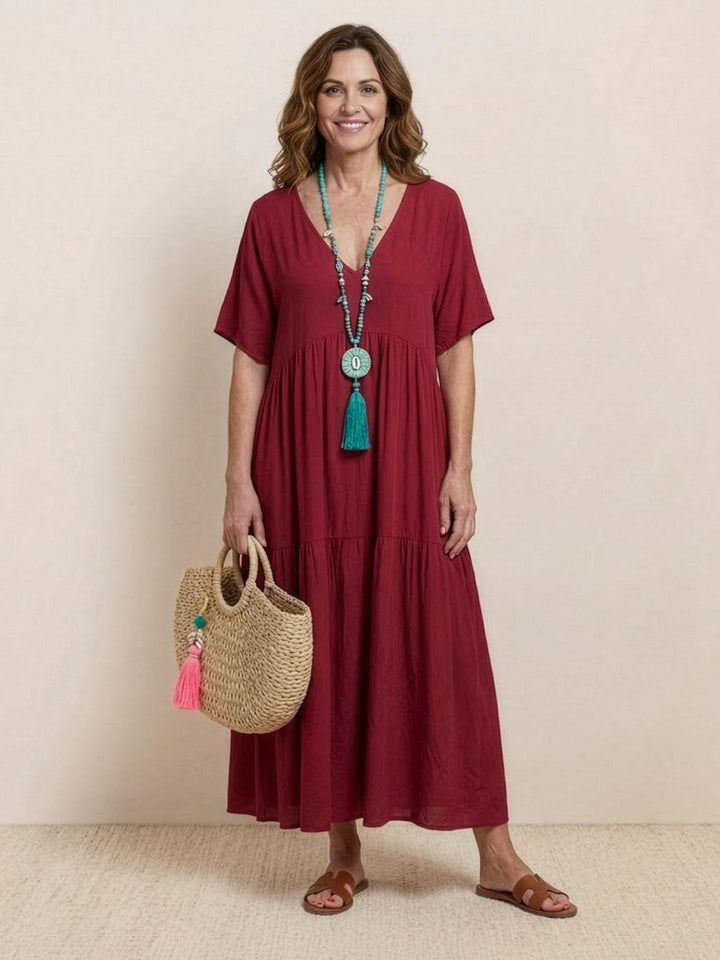 Sienna Stijlvolle Maxi Jurk met V-hals