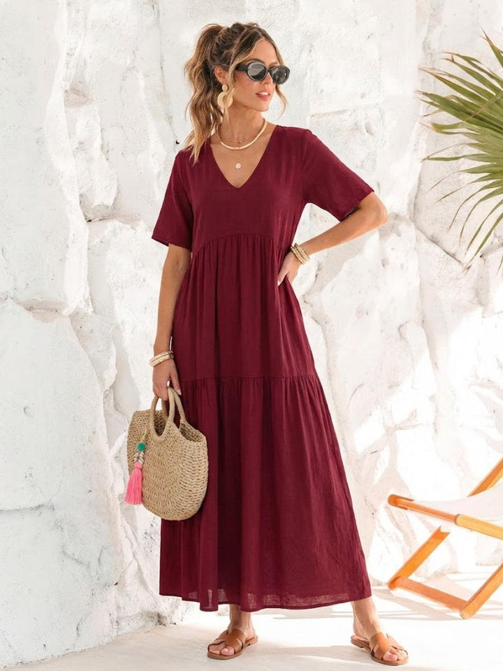 Sienna Stijlvolle Maxi Jurk met V-hals