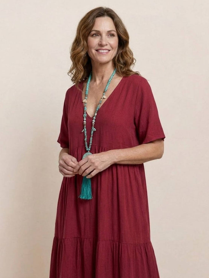 Sienna Stijlvolle Maxi Jurk met V-hals
