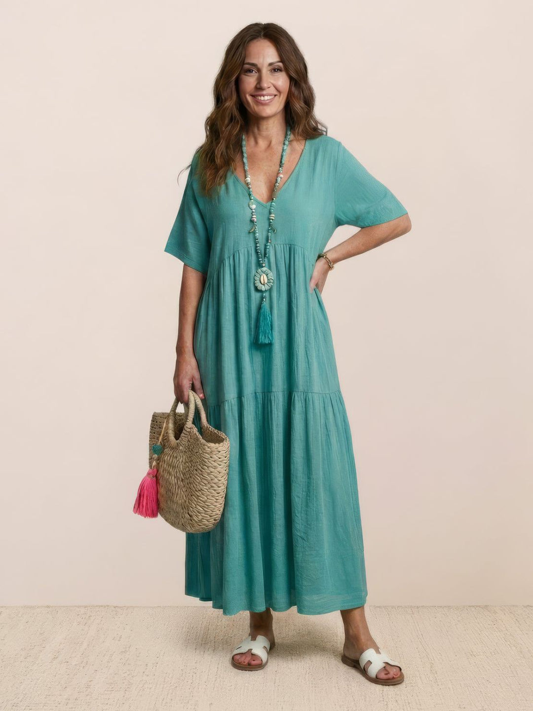 Sienna Stijlvolle Maxi Jurk met V-hals