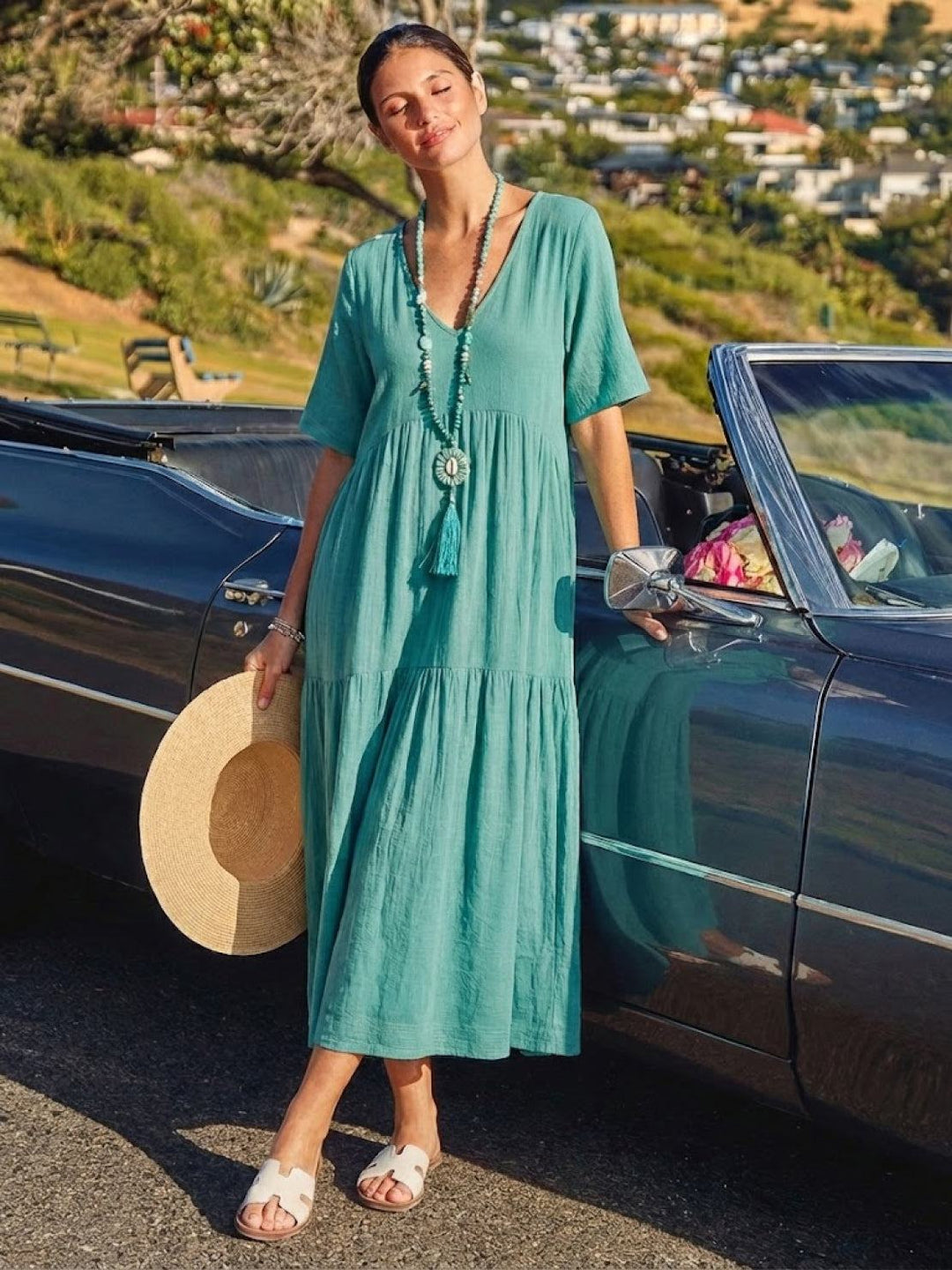 Sienna Stijlvolle Maxi Jurk met V-hals