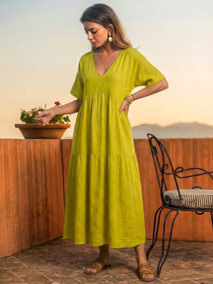 Sienna Stijlvolle Maxi Jurk met V-hals