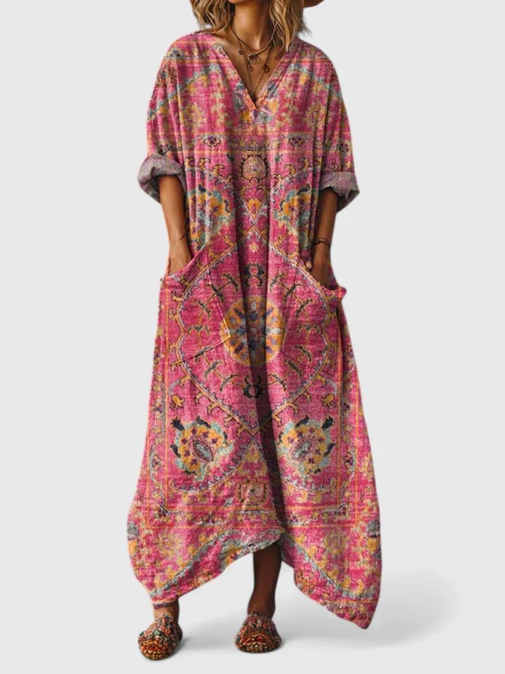 Valentina Relaxte Maxi Jurk met V-hals