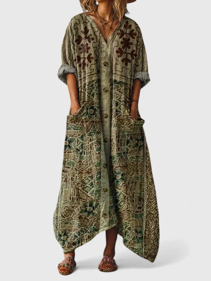 Valentina Relaxte Maxi Jurk met V-hals