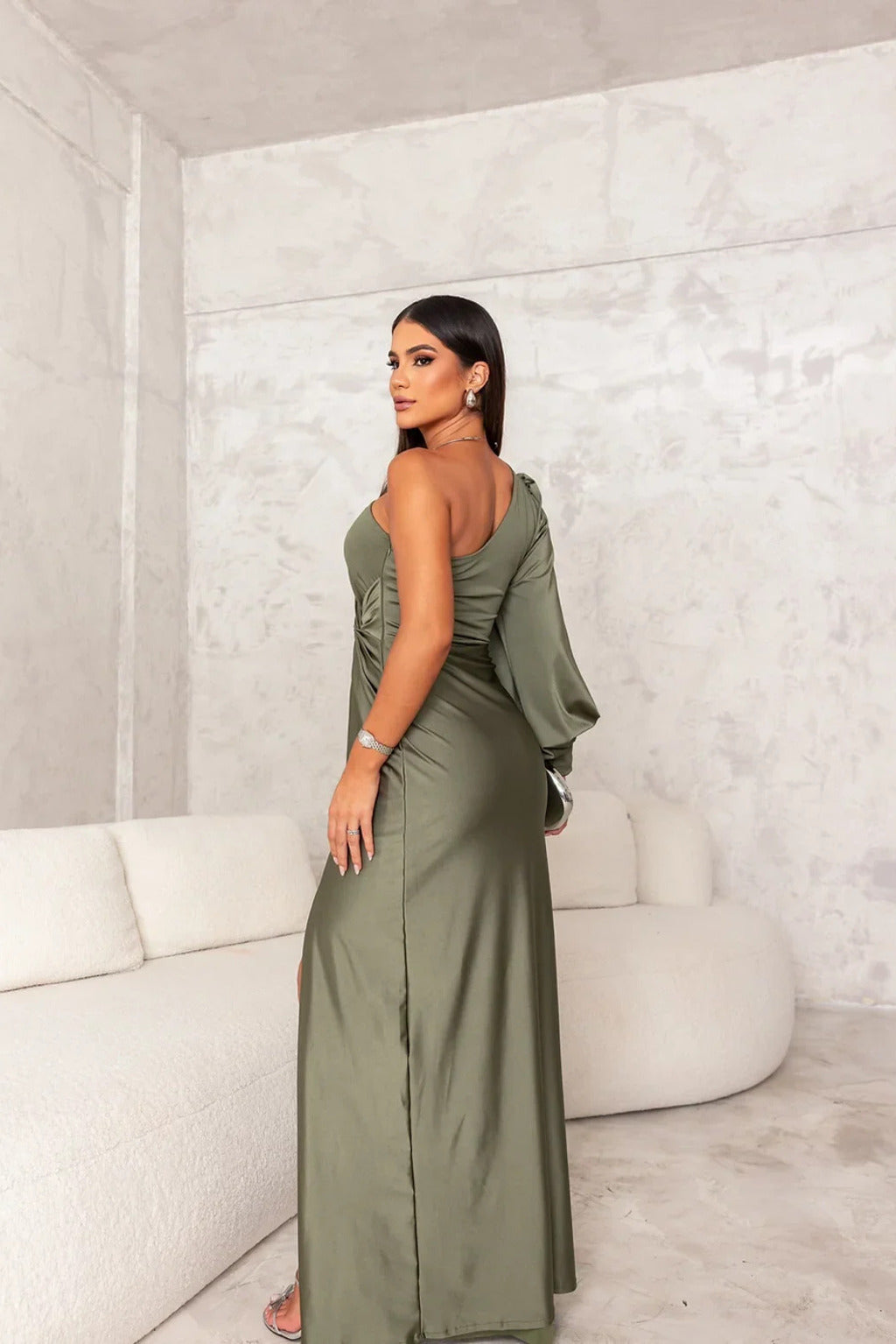Odette Stijlvolle Maxi Jurk met One-shoulder