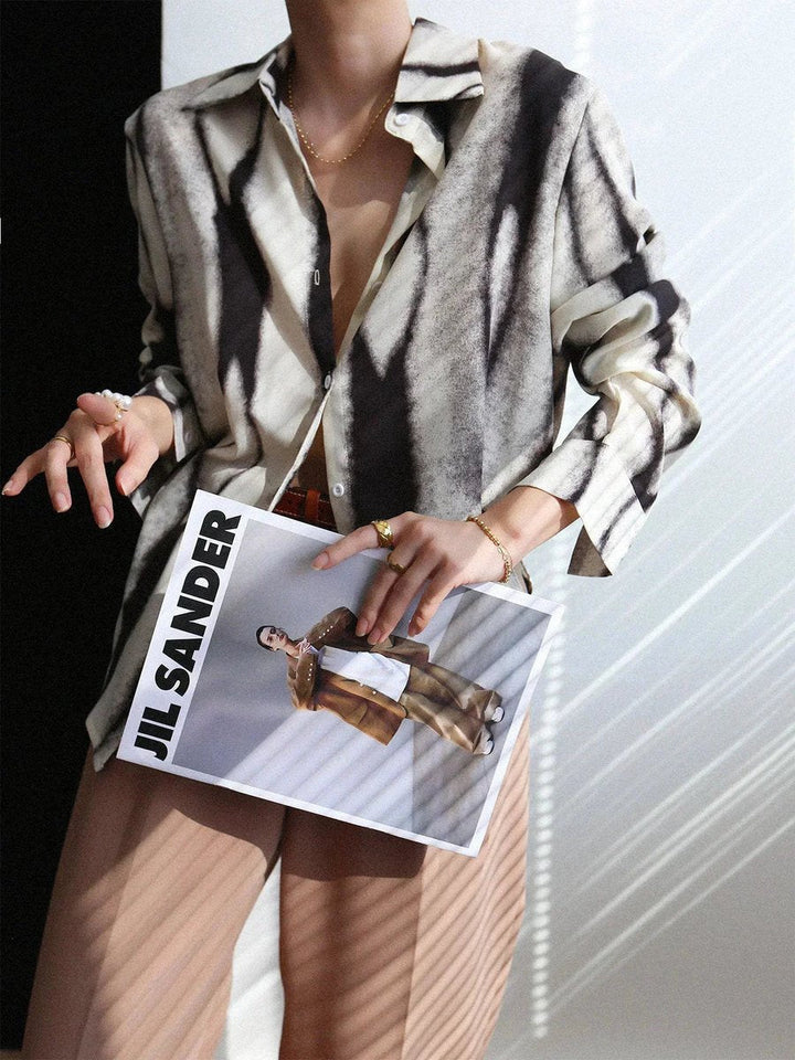 Aria Lange Blouse met Grafische Print