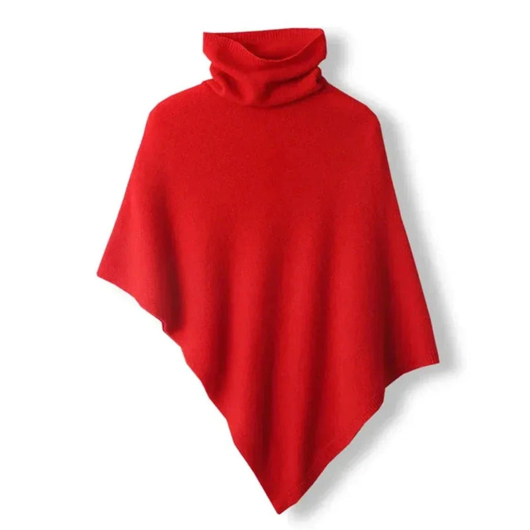 Olivia Gebreide Cape met Rolkraag