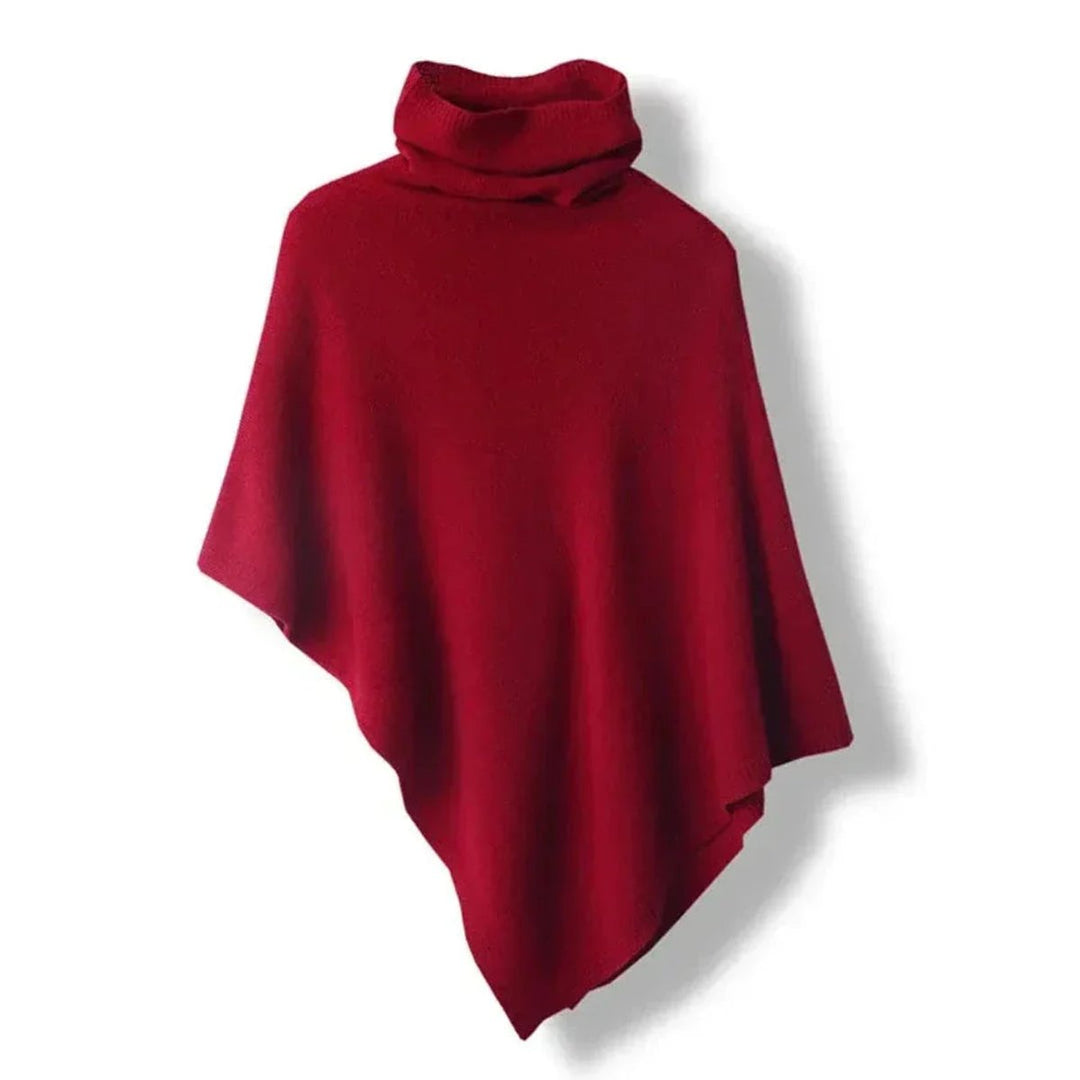 Olivia Gebreide Cape met Rolkraag