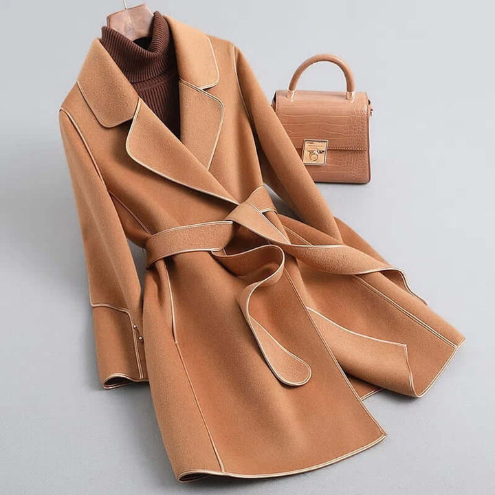 Rosie Lange Wollen Trenchcoat met Taillegordel