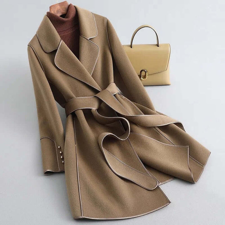 Rosie Lange Wollen Trenchcoat met Taillegordel