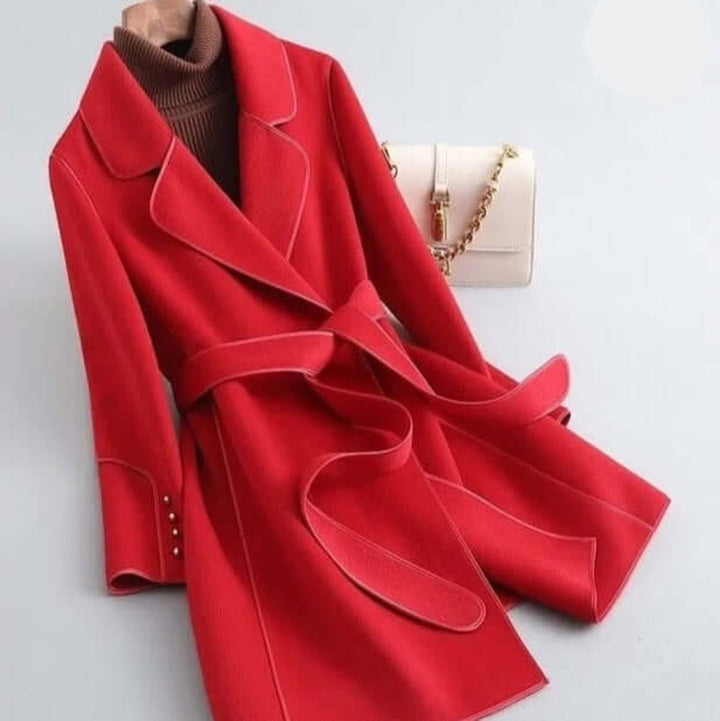 Rosie Lange Wollen Trenchcoat met Taillegordel
