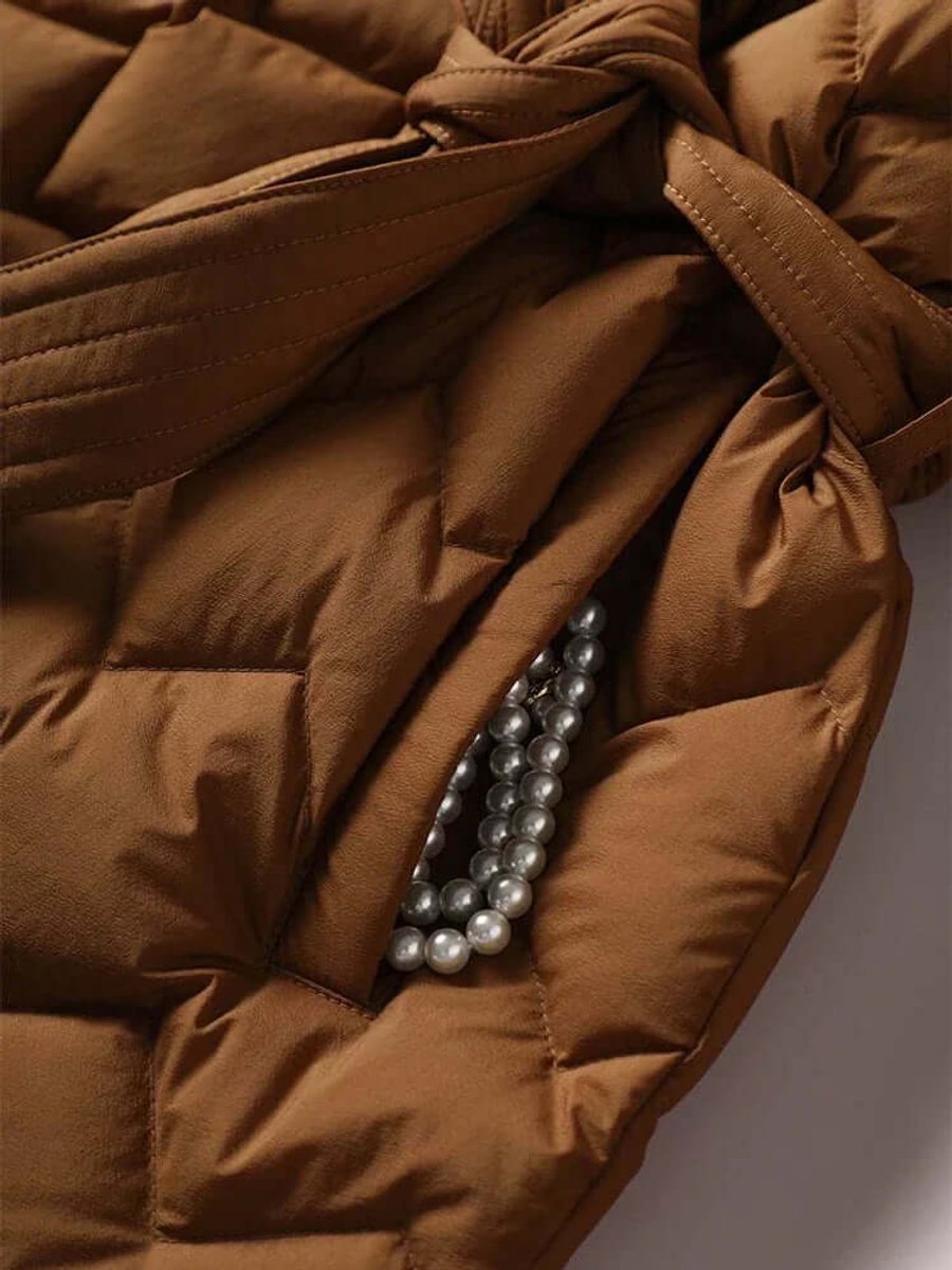 Florence Halflange Pufferjas met Taillegordel