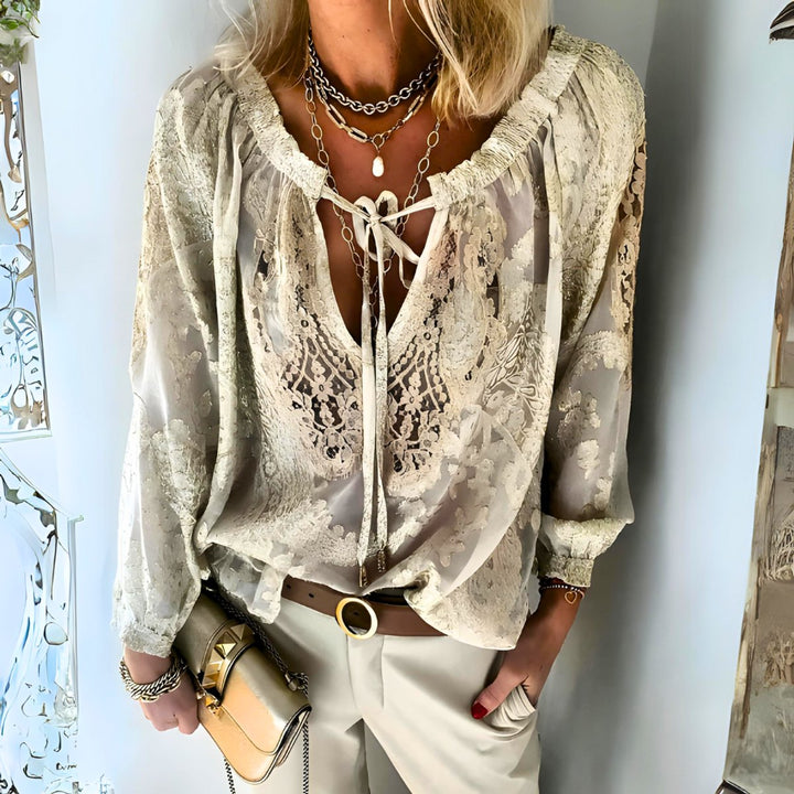 Isla Lange Blouse met Bloemenprint