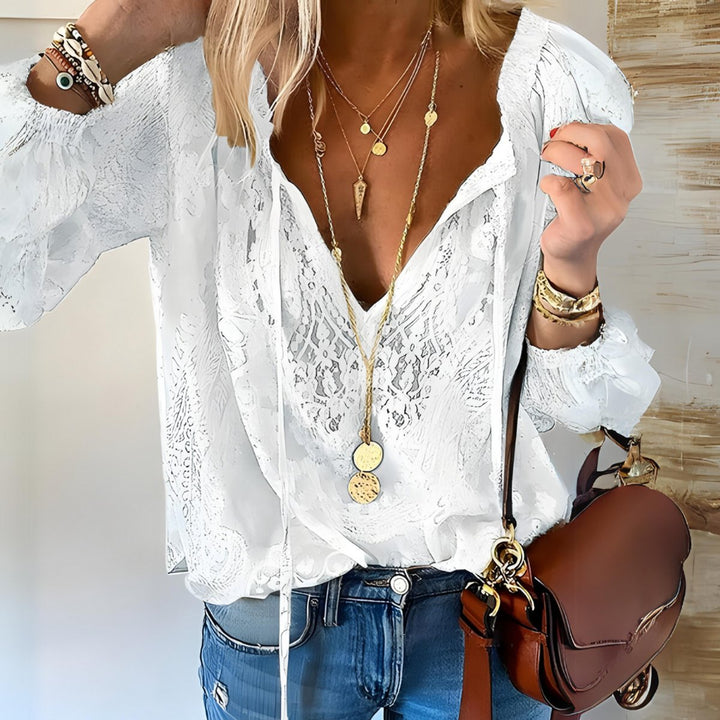 Isla Lange Blouse met Bloemenprint