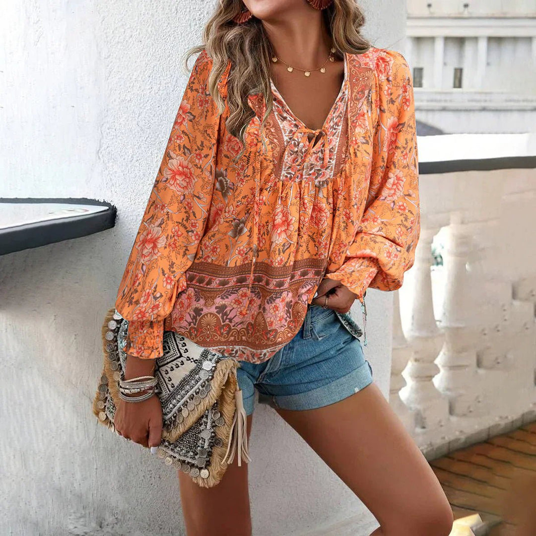 Willow Lange Blouse met Bloemenprint