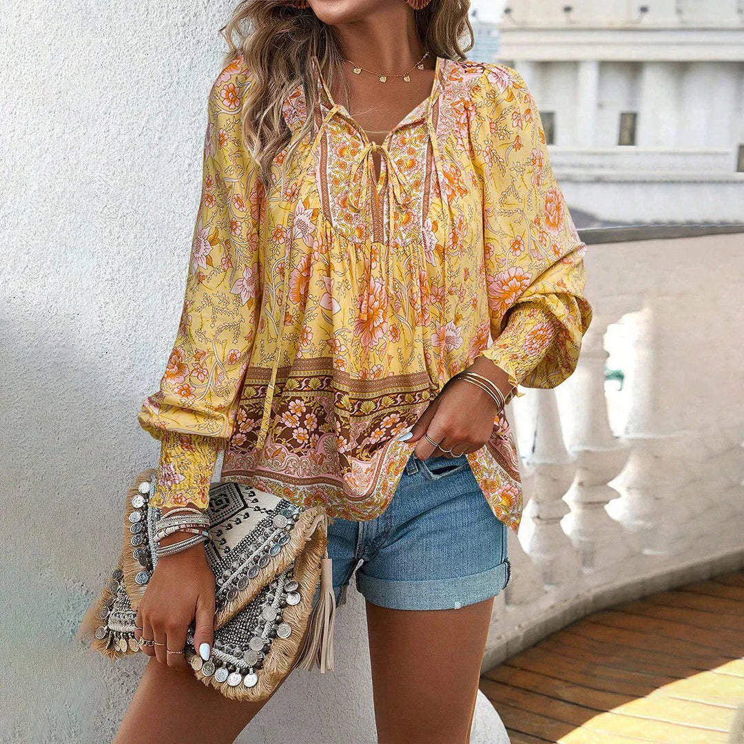 Willow Lange Blouse met Bloemenprint