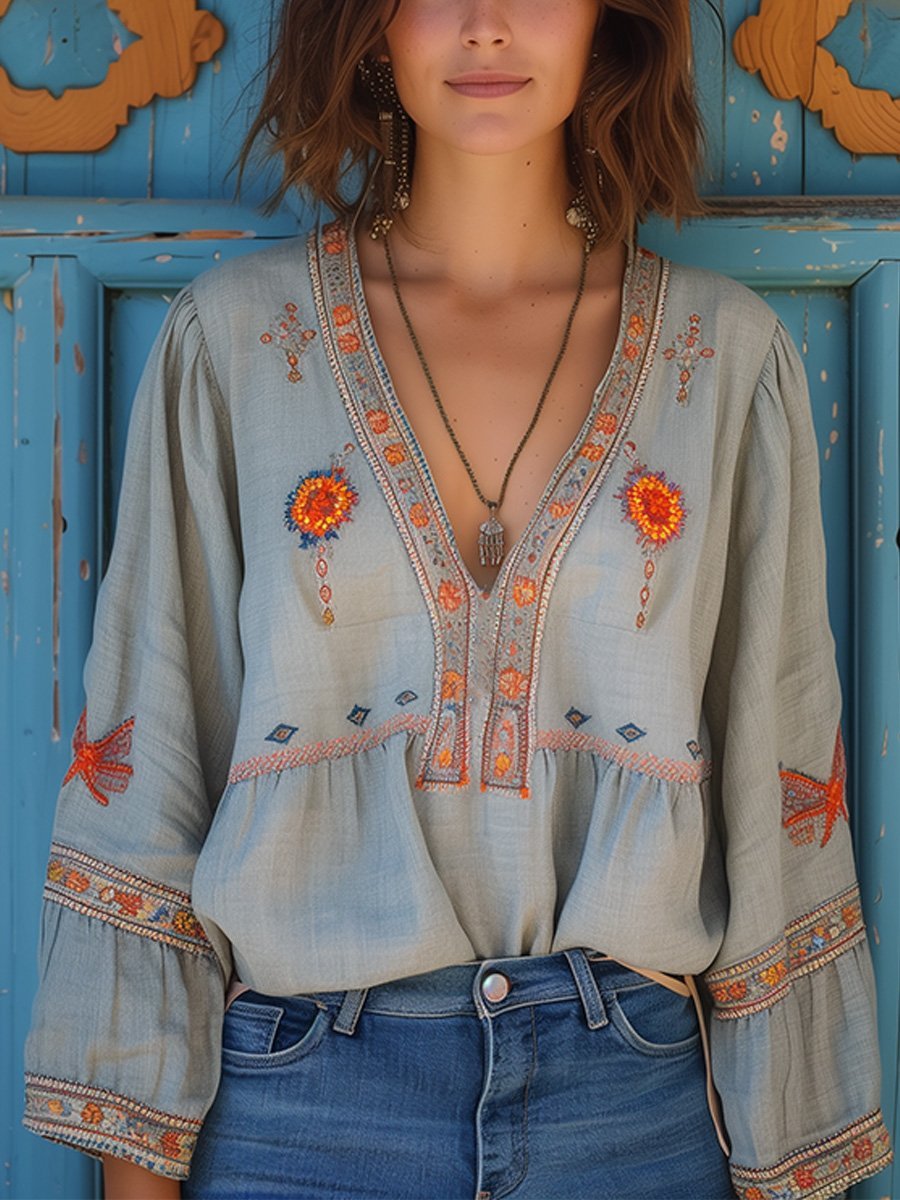 Willow Lange Blouse met Borduurwerk