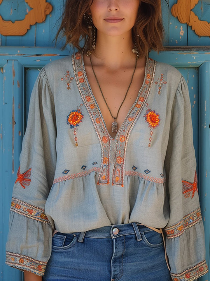 Willow Lange Blouse met Borduurwerk