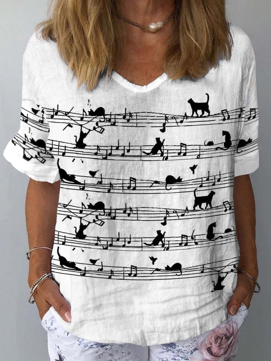 Lily Korte Katoenen Blouse met V-hals