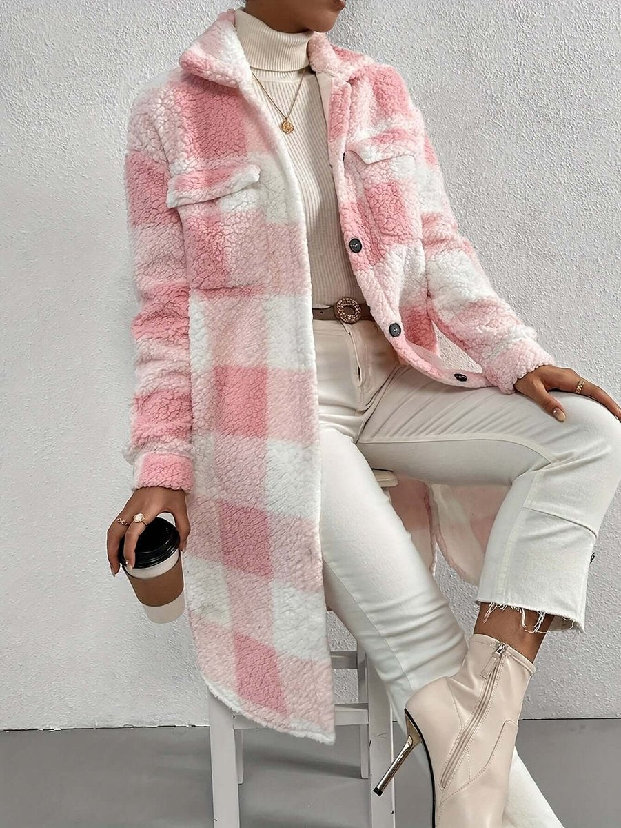 Scarlett Lange Fleece Teddyjas met Ruitprint