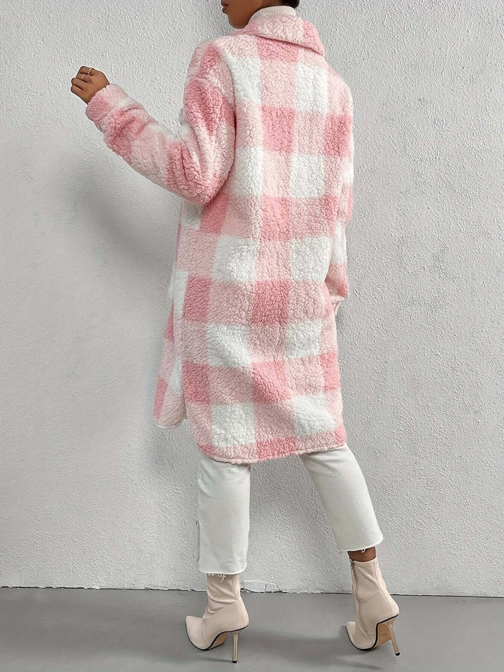 Scarlett Lange Fleece Teddyjas met Ruitprint