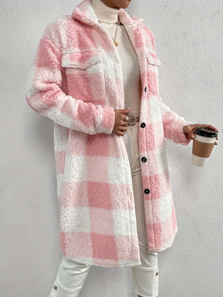 Scarlett Lange Fleece Teddyjas met Ruitprint